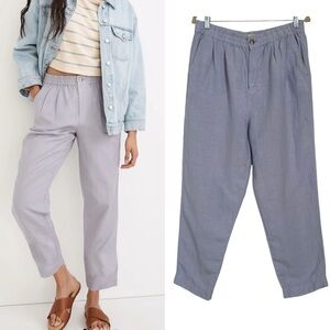 MADEWELL LINEN BLEND RELAXED CROPPED PANTS SIZE MEDIUM